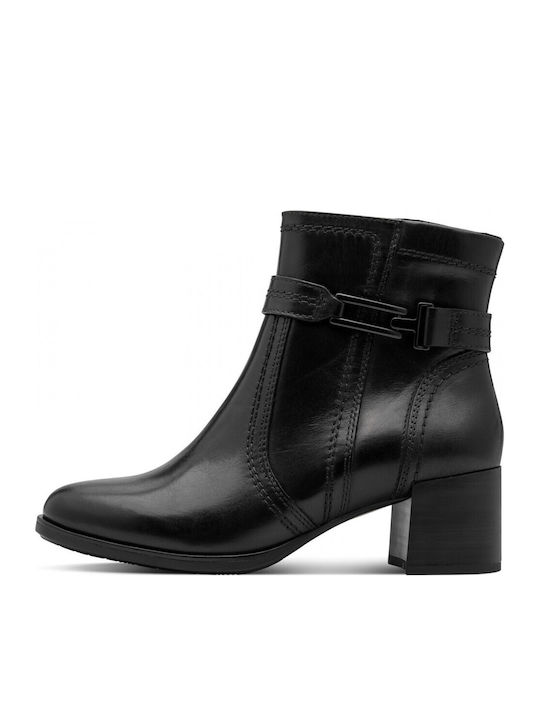 Leder Damen Stiefeletten Schwarz