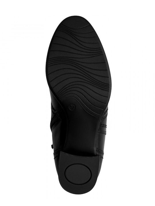 Leder Damen Stiefeletten Schwarz