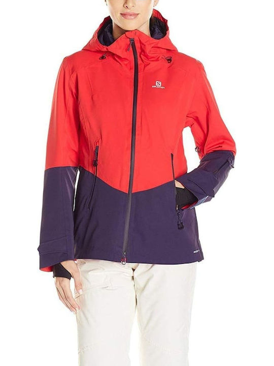 Salomon L38237300 Damen-Ski- & Snowboardjacke Rot