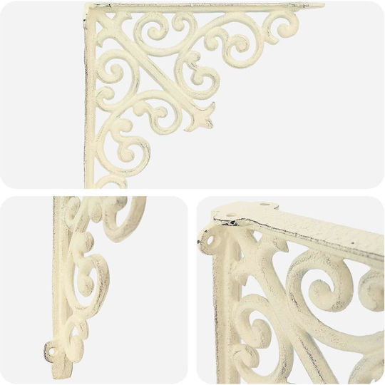 vidaXL Heavy-Duty Shelf Bracket in White Stainless Steel 95x95mm 12 pcs 42038810