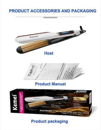 KM-9623 Hair Straightener with Ceramic Plates