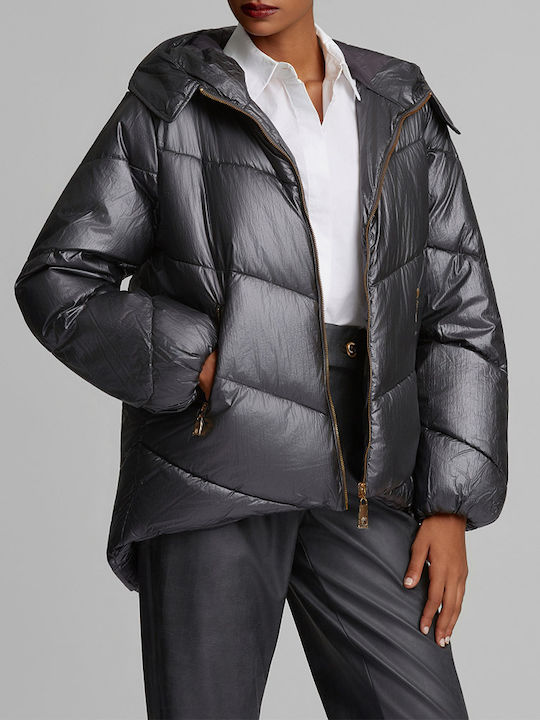Women's Puffer Jacket for Winter Dark Grey