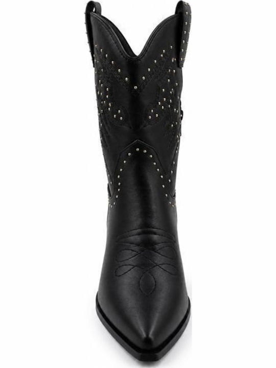 Damen-Cowboy-Stiefel Schwarz