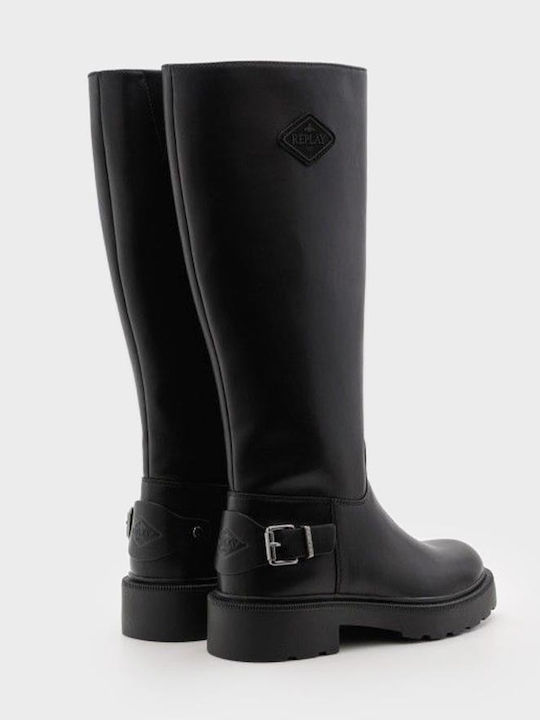 Black Leather Women's Boots