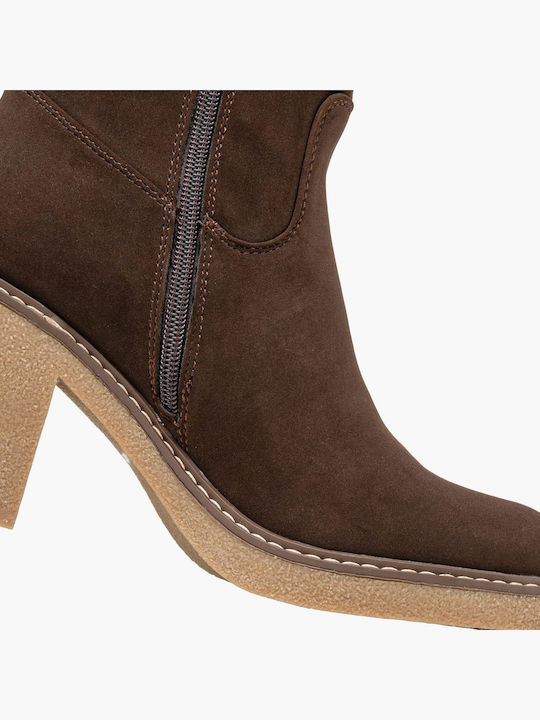 Damenstiefel mit hohem Absatz Braun