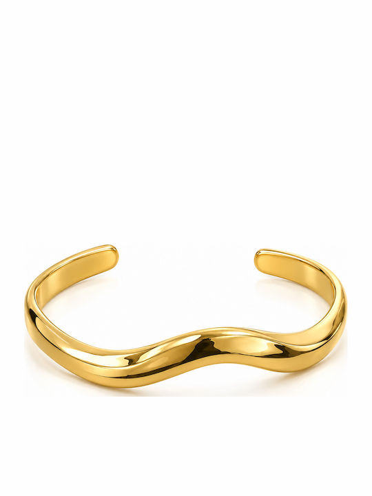 Kingleap Women's Gold-Plated Steel Cuff Bracelet