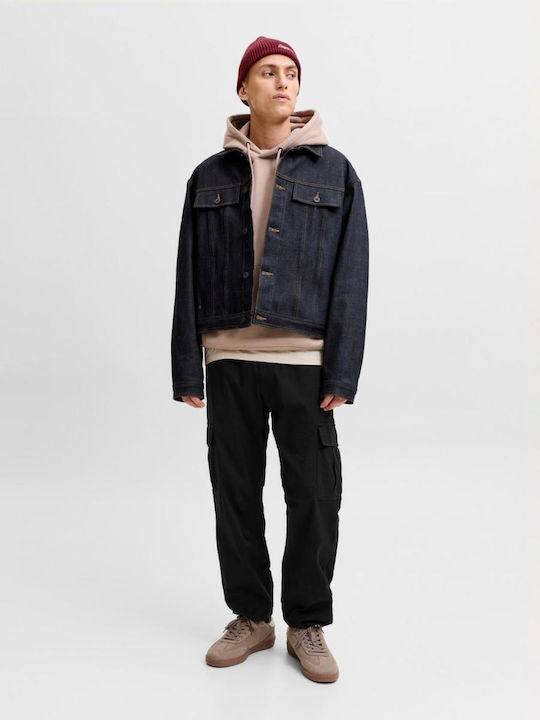 Jpstkane Dylan Cargo-Hose für Herren, elastisch, Relaxed Fit, Schwarz