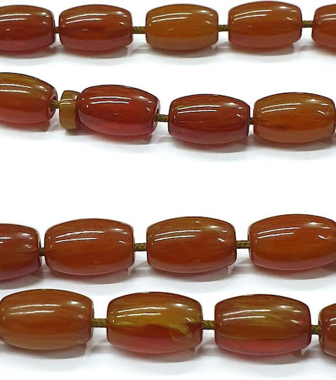 Roloi Komboloi Worry Beads with 33 Mastic Beads, 39 cm Long, Brown