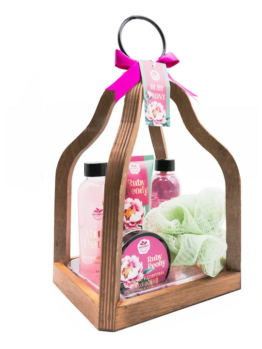 Becasan Ruby Peony Lantern Set de Îngrijire pentru Hidratare & Curățarea Corpului