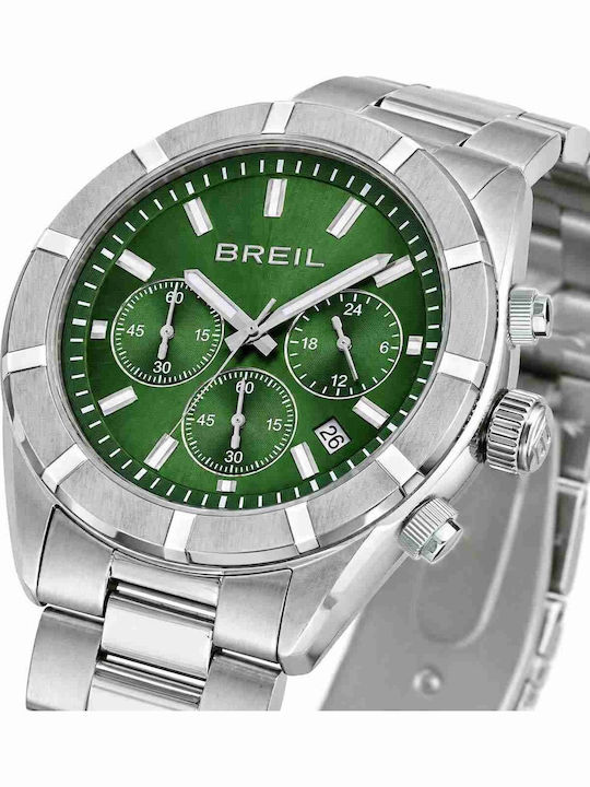 Men’s Battery Chronograph Watch with Silver Stainless Steel Bracelet