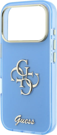 Калъф за iPhone 18 Pro iPhone 17 Pro – Guess Iml 4g Metal Script – Светлосиньо