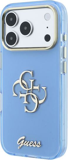 Калъф за iPhone 18 Pro iPhone 17 Pro – Guess Iml 4g Metal Script – Светлосиньо
