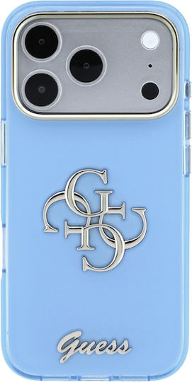 Калъф за iPhone 18 Pro iPhone 17 Pro – Guess Iml 4g Metal Script – Светлосиньо