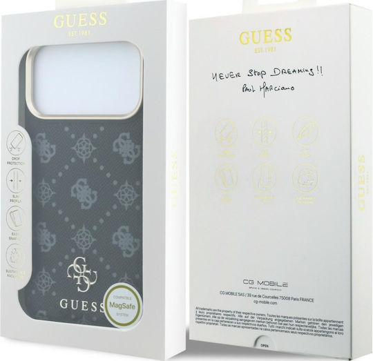 Калъф за iPhone 18 Pro Max iPhone 17 Pro Max – Guess Peony 4g Small Logo Magsafe – Черен