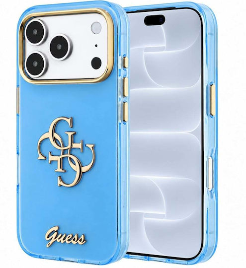 Калъф за iPhone 18 Pro iPhone 17 Pro – Guess Iml 4g Metal Script – Светлосиньо