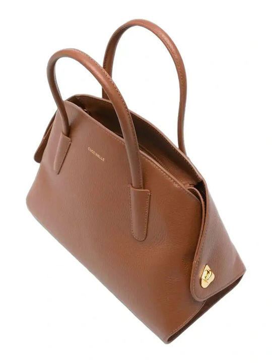 Leather Women's Satchel Bag Cognac