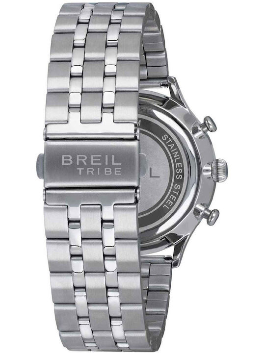 Men's Battery Chronograph Watch with Silver Stainless Steel Bracelet
