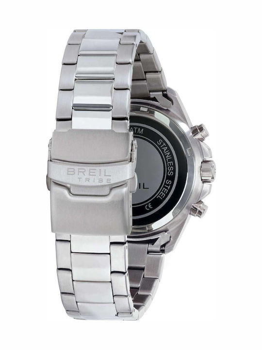 Men's Battery Chronograph Watch with Silver Stainless Steel Bracelet