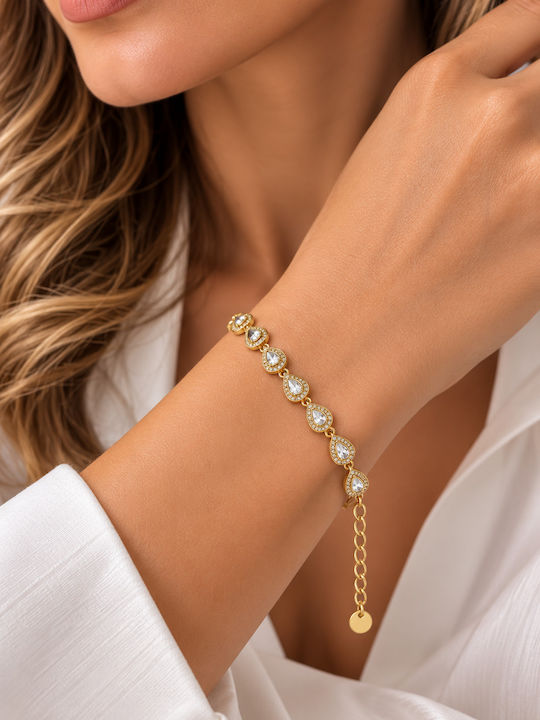 Kingleap Women's Gold Plated Steel Chain Bracelet