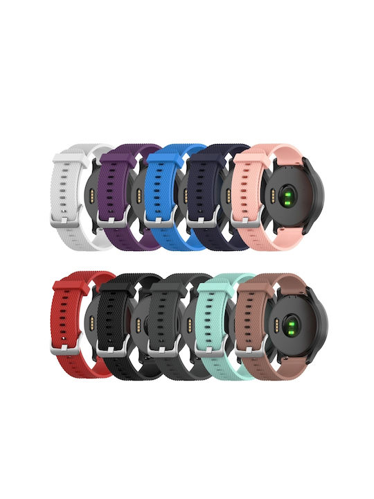 Garmin Vivoactive 4s 18mm Каишка За Часовник Силиконова С Диамантена Текстура Синя