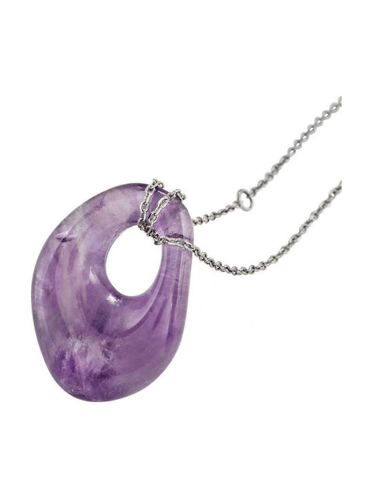 Breil Purple Steel Necklace