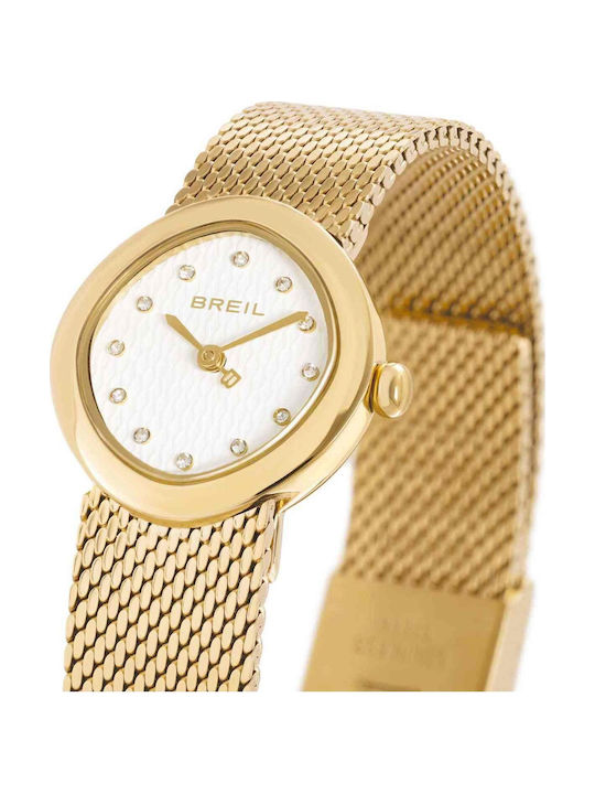 Women's Battery-Powered Watch with Gold Stainless Steel Bracelet