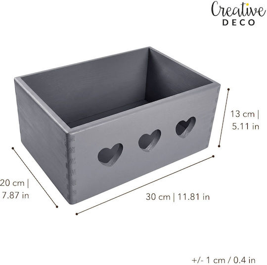 Creative Cutie Cadou de Crăciun din Lemn, Gri, 30x13x20 cm