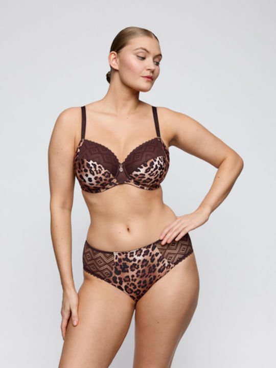 Brown Minimizer Bra without Padding with Underwire