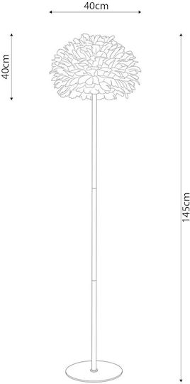 GloboStar Ales 204-0309 Modern Floor Lamp 1 X E27 Socket AC 220-240V IP20 Grey & Gold L40 X W40 X H150cm 204-0309