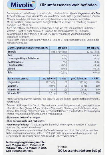 Magneziu + Vitamina C 45 g Portocală