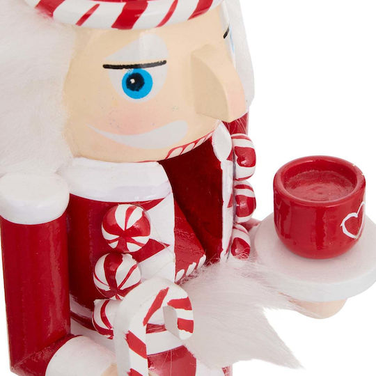 A-s Nutcracker Χριστουγεννιάτικος Καρυοθραύστης Ξύλινος Κόκκινος Ύψους 25.5εκ.