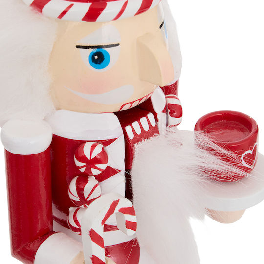 A-s Nutcracker Χριστουγεννιάτικος Καρυοθραύστης Ξύλινος Κόκκινος Ύψους 25.5εκ.