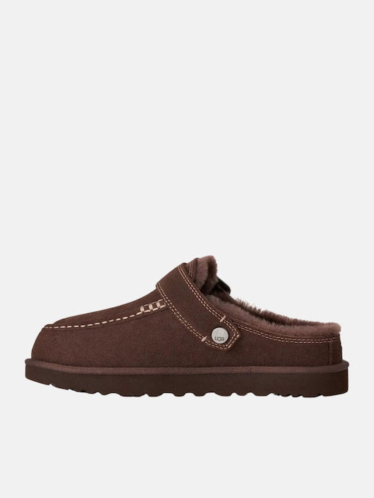 UGG Goldenstar Evelina Ανατομικές Σαμπό Γυναικείες Παντόφλες Καφέ