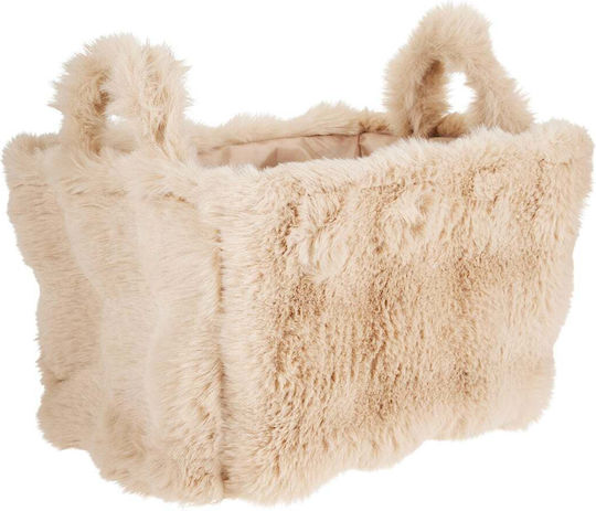 Stoff-Aufbewahrungskorb Beige 38x26x24 cm