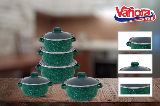 Vanora 10-Piece Cookware Set with Enamel Coating Vanora 10-Piece Cookware Set with Enamel Coating