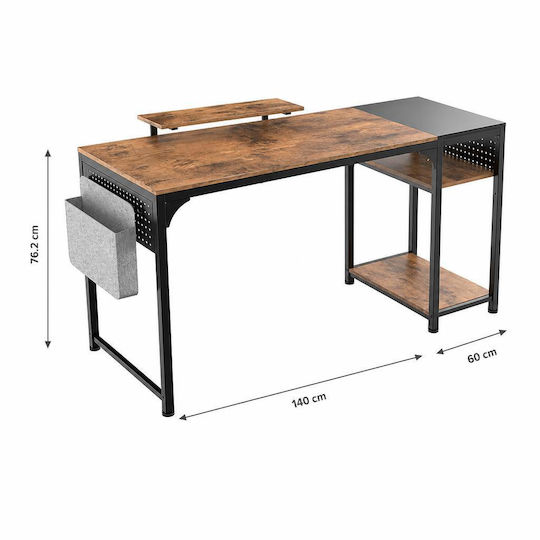 Desk ZX-SS140B-RBB Wooden RBB with Metal Legs 140x60x76.2cm