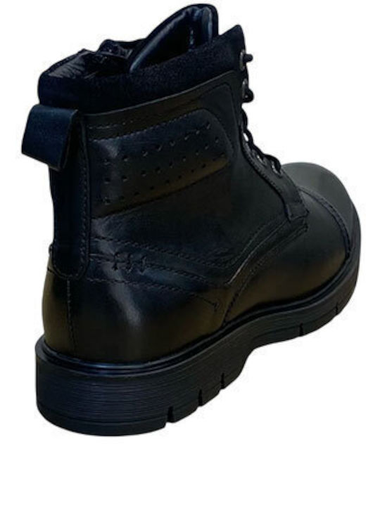 Anatomische Herrenstiefel aus Leder Schwarz