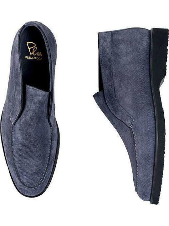 Suede Men's Boots Blue