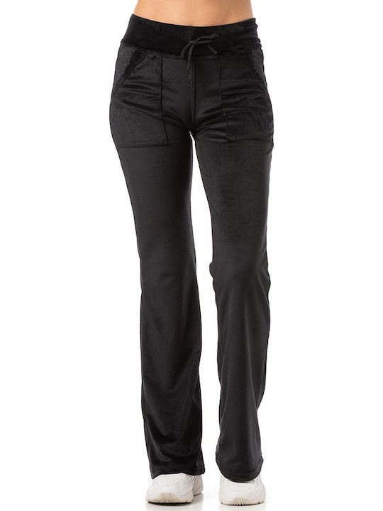 Pantaloni de Trening din Catifea Negri