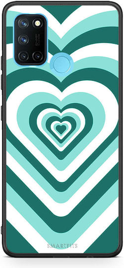 Smartfits Hearts Back Cover Plastic Green (Realme 7i)
