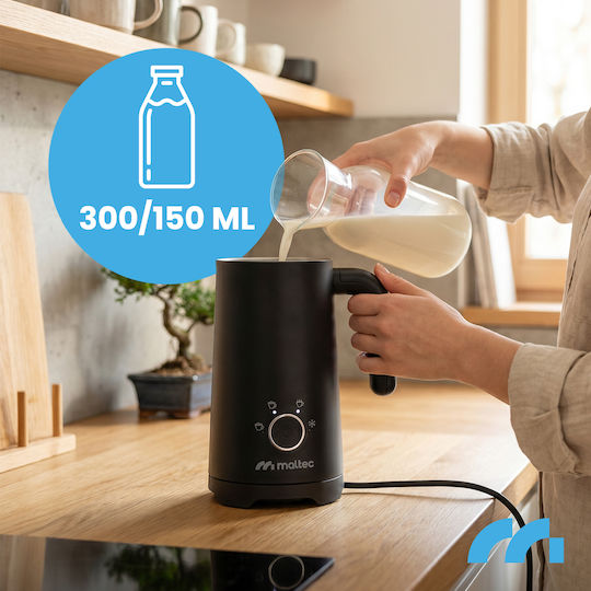 MalTec Huslog Milchaufschäumer für Warmes & Kaltes Milchaufschäumer mit Antihaftbeschichtung 300ml