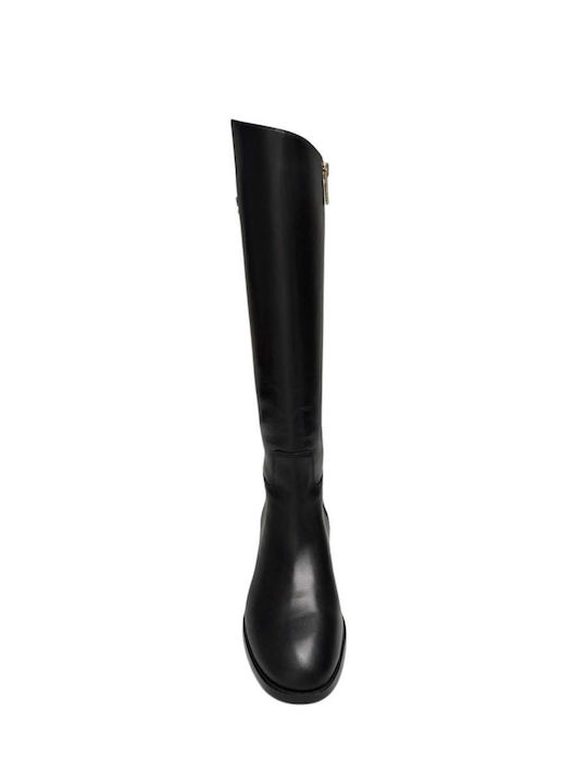 Damenstiefel aus Leder Schwarz