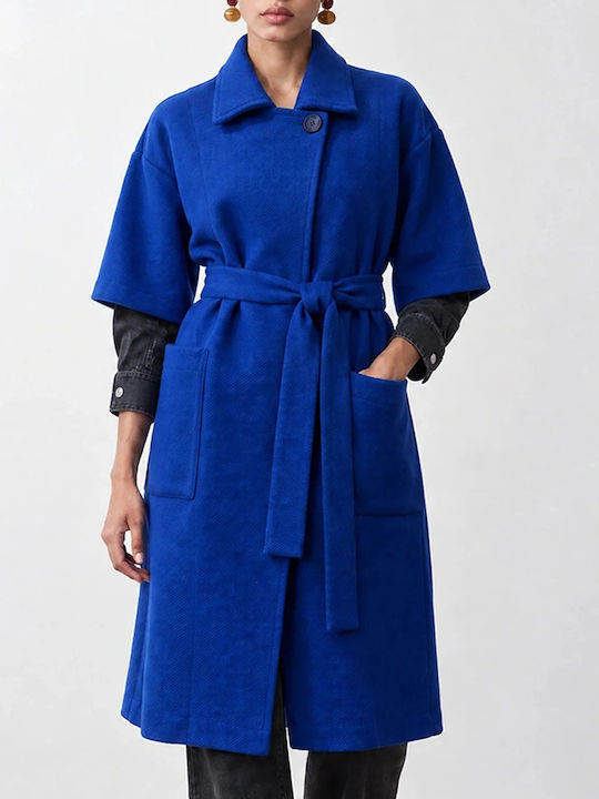 Bill Cost Damenmantel Blau mit Knöpfen 10-090216-0-BLAU