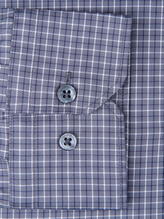 Langärmeliges Blaues Hemd