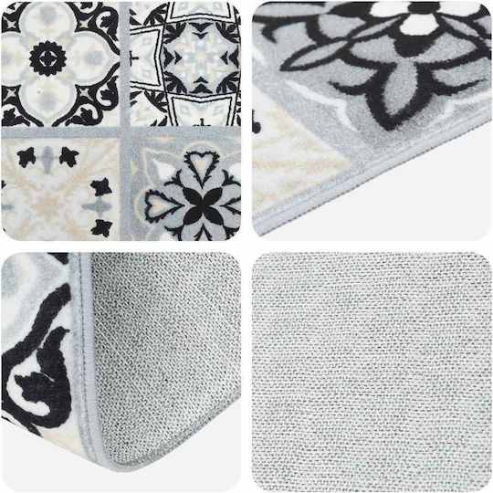 vidaXL Runner Rug Grey and Black 50x250cm
