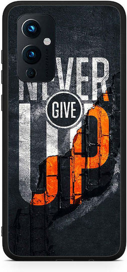 Smartfits Never Give Up Umschlag Rückseite Schwarz (OnePlus 9)