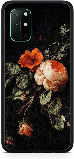 Smartfits Vintage Roses Umschlag Rückseite Schwarz (OnePlus 8T) 7172211507355_41405308764315