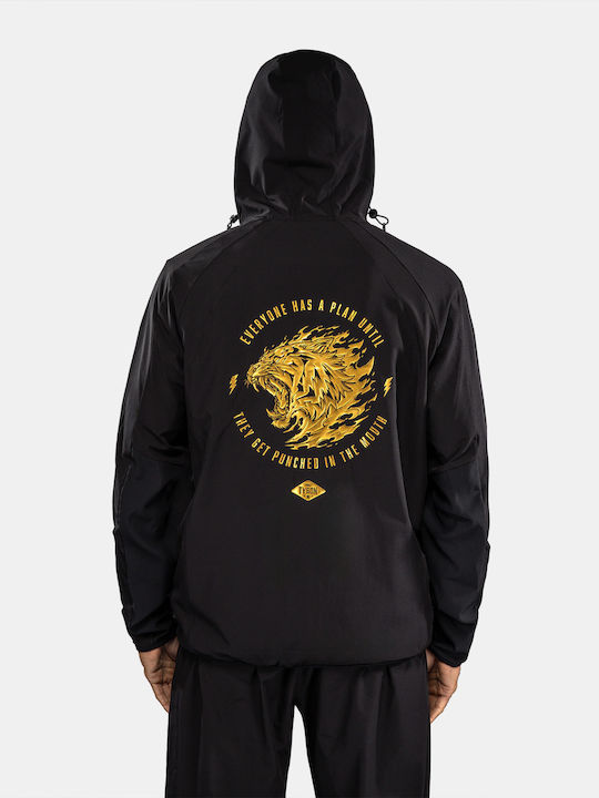Men's Track Jacket Hoodie Black/Gold