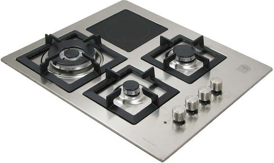 La Germania Freestanding LPG & Electric Cooktop Inox With Lock Function 60x51cm Silver
