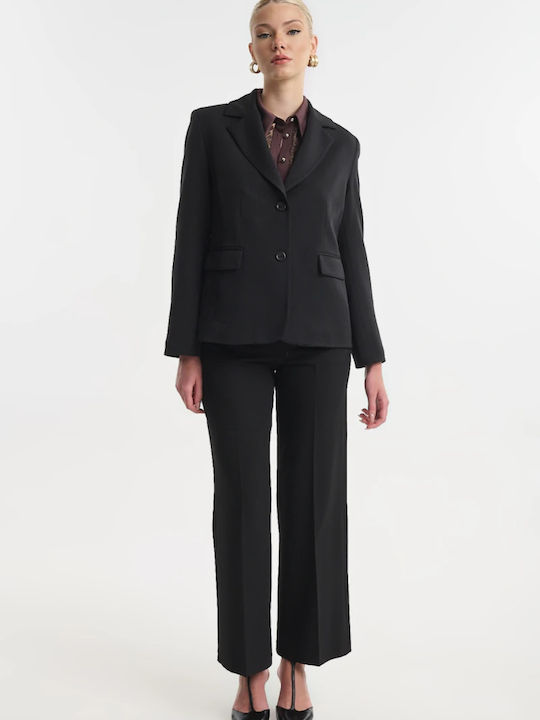 Veto Damen-Kreppblazer Schwarz